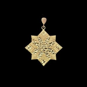 آویز گردنبند طلا کم اجرت 18 عیار زنانه طلا و شمش برلیان طرح ستاره
